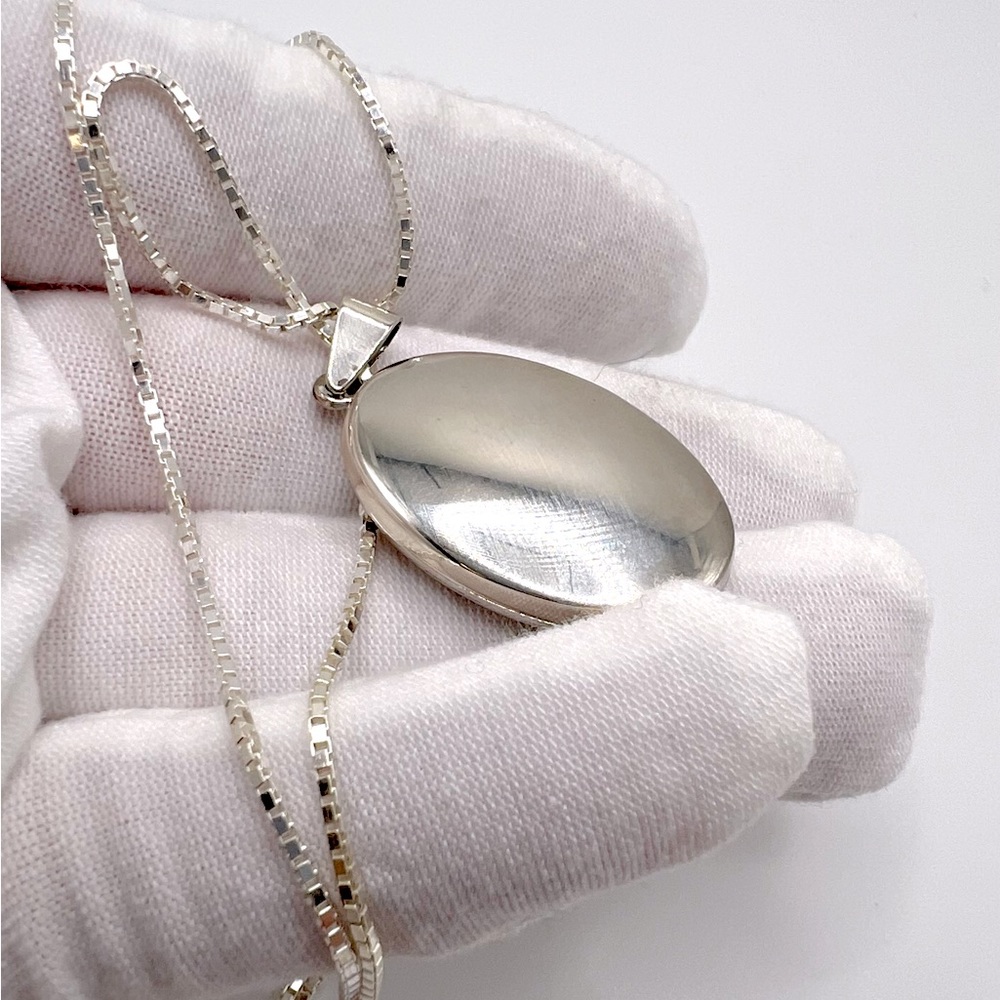 .925 Sterling Silver Claddagh Design Locket Necklace - Picture 5 of 17